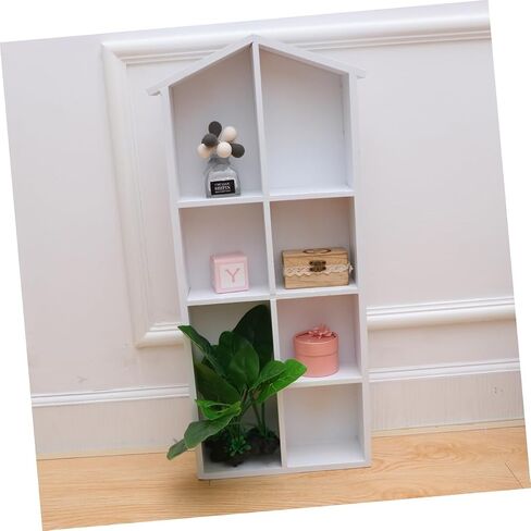 PRETYZOOM Wall Book Stand Retro Bookshelf for Storage Wall Storage Rack Solid Wood Bookshelf Decorative Book Rack for Home in Saudi Arabia