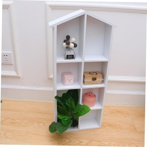 PRETYZOOM Wall Book Stand Retro Bookshelf for Storage Wall Storage Rack Solid Wood Bookshelf Decorative Book Rack for Home in Saudi Arabia