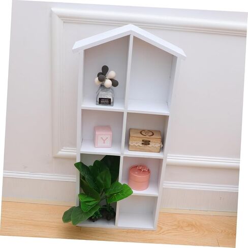 PRETYZOOM Wall Book Stand Retro Bookshelf for Storage Wall Storage Rack Solid Wood Bookshelf Decorative Book Rack for Home in Saudi Arabia