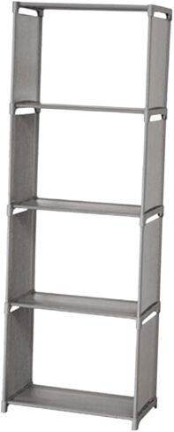Magiclulu Wooden Wooden Wooden Wooden Rack Rack 5 مستويات التصميم PP القوي والنسيج غير المنسوج لغرفة المعيشة والمطبخ للكتب والمجلات in Saudi Arabia