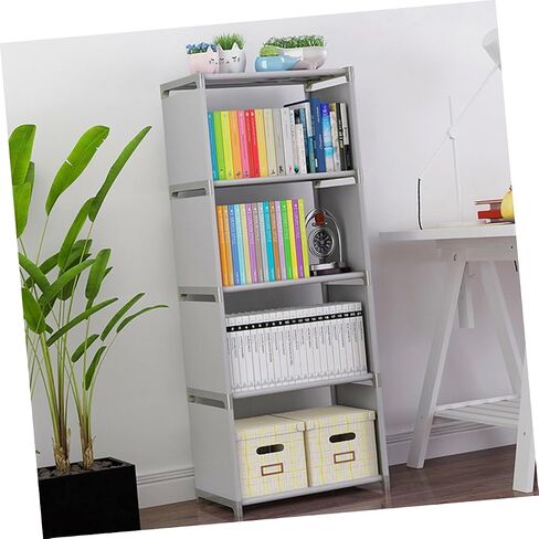 Magiclulu Wooden Wooden Wooden Wooden Rack Rack 5 مستويات التصميم PP القوي والنسيج غير المنسوج لغرفة المعيشة والمطبخ للكتب والمجلات in Saudi Arabia