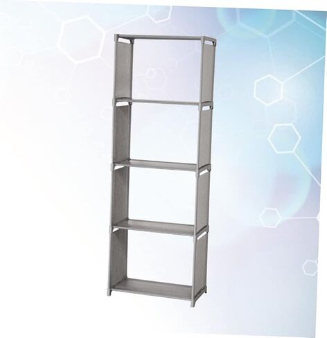 Magiclulu Wooden Wooden Wooden Wooden Rack Rack 5 مستويات التصميم PP القوي والنسيج غير المنسوج لغرفة المعيشة والمطبخ للكتب والمجلات in Saudi Arabia
