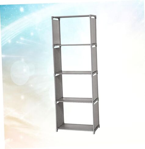 Magiclulu Wooden Wooden Wooden Wooden Rack Rack 5 مستويات التصميم PP القوي والنسيج غير المنسوج لغرفة المعيشة والمطبخ للكتب والمجلات in Saudi Arabia