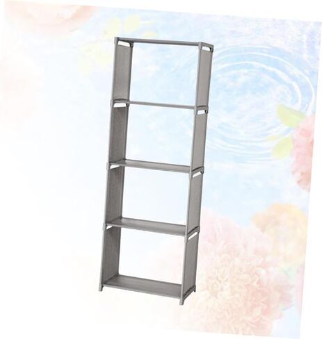 Magiclulu Wooden Wooden Wooden Wooden Rack Rack 5 مستويات التصميم PP القوي والنسيج غير المنسوج لغرفة المعيشة والمطبخ للكتب والمجلات in Saudi Arabia