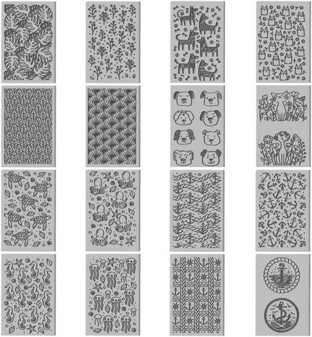 CHGCRAFT 16 Sheets 16 Styles Retro Lace Polymer Clay Texture Mat Mandala Tree Modeling Pattern Pad Bohemian Texture Sheets for Polymer Clay Making Earrings Jewerly Tools, 4×2.6 inch in Saudi Arabia