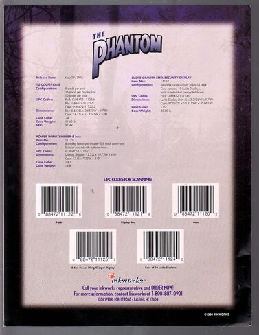 Phantom Trading Cards Sales Brochure 1996-Inkworks-4 pages in color-rare-FN in Saudi Arabia