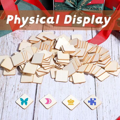 200 PCS 1 بوصة مربعات خشبية للحرف الطبيعية فارغة المربعات الخشبية شرائح الخشب غير المكتم in Saudi Arabia