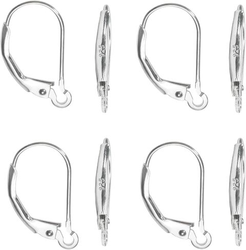 TOAOB 8pcs 925 Sterling Silver Leverback Earring Hooks 10x16mm Hypoallergenic Gold Interchangeable Dangle Ear Wires Clip Earring Connector for Jewelry Making in Saudi Arabia