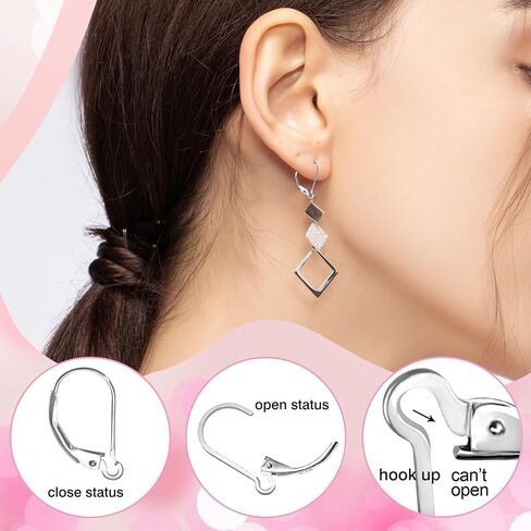 TOAOB 8pcs 925 Sterling Silver Leverback Earring Hooks 10x16mm Hypoallergenic Gold Interchangeable Dangle Ear Wires Clip Earring Connector for Jewelry Making in Saudi Arabia