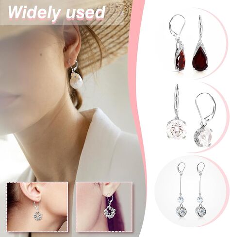 TOAOB 8pcs 925 Sterling Silver Leverback Earring Hooks 10x16mm Hypoallergenic Gold Interchangeable Dangle Ear Wires Clip Earring Connector for Jewelry Making in Saudi Arabia