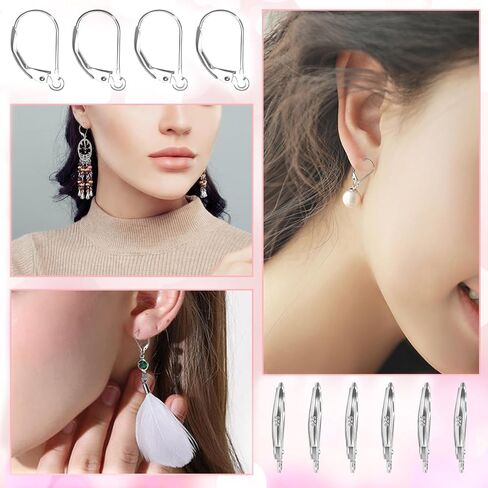 TOAOB 8pcs 925 Sterling Silver Leverback Earring Hooks 10x16mm Hypoallergenic Gold Interchangeable Dangle Ear Wires Clip Earring Connector for Jewelry Making in Saudi Arabia