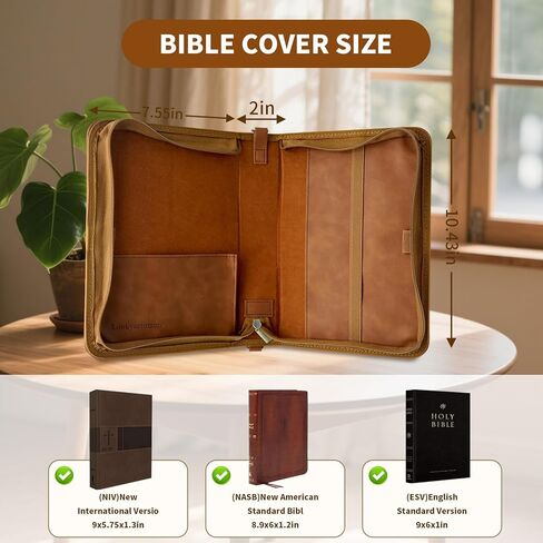 Bible Cover,Bible Cover Case for Women,Men&Children with Detachable Shoulder Strap,Handle for Bible and Other Book Accessories,Christian Art Gifts,PU Leather, Church Bag,Green in Kuwait