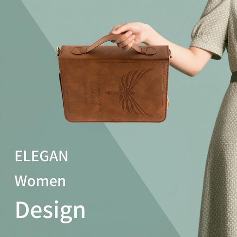 Bible Cover,Bible Cover Case for Women,Men&Children with Detachable Shoulder Strap,Handle for Bible and Other Book Accessories,Christian Art Gifts,PU Leather, Church Bag,Green in Kuwait