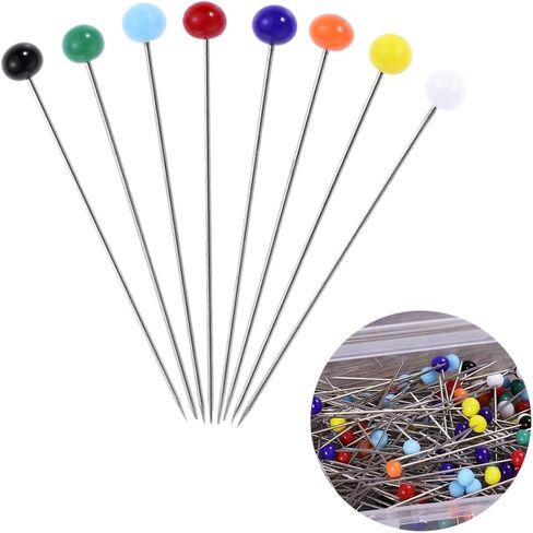 Uonlytech 100pcs Colorful Glass Head Sewing Pins for Quilting and DIY Crafts 4mm Head 34mm Pin for Dressmakers and Jewelry Decoration in Saudi Arabia