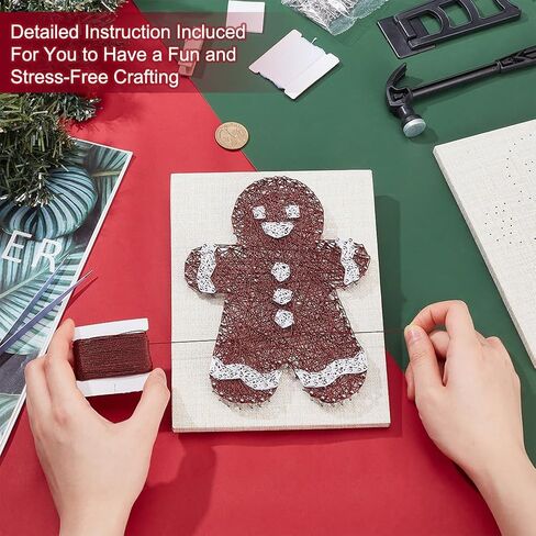 Webeedy Gingerbread Man String Art Kit Cute Christmas Thief Making Kit Kit Arts Kit That Truggy in Kuwait