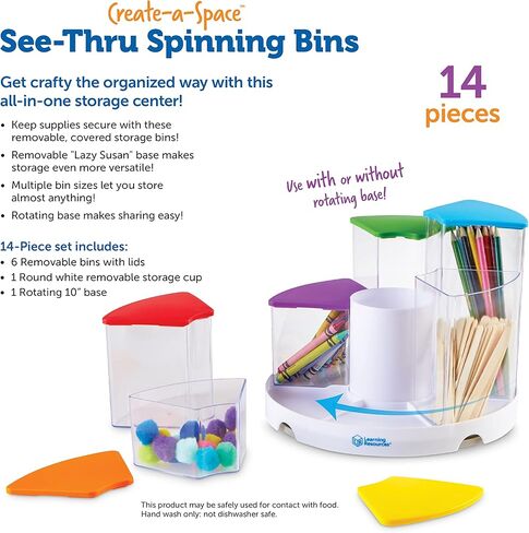 Create-a-Space See-Throu Bins ، منظمة الفصل الدراسي ، منظم اللوازم المدرسية ، منظمة مكتب ، حامل القلم ، 14 قطعة in Kuwait