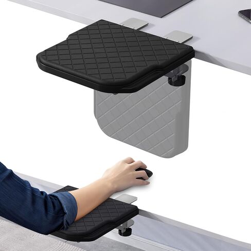 Arm Rest for Desk, 90°Foldable Computer Wrist Rest Shelf with Sponge Padding, Clamp on Arm Support, Ergonomic Sturdy Desk Extender for Office & Home, Durable & Easy to Install (Black) in Kuwait