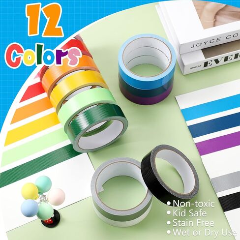 Frienda 36 Pcs Colored Assorted Duct Tape Decorative 10 Yards x 1 Inch Multi Purposes Bright Colors Tapes Waterproof for Kids DIY Crafts Art Kit School Home Fiesta Party(Mutiple Color) in Saudi Arabia