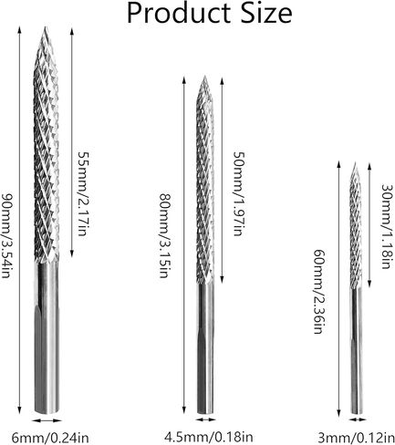 ZERINT CB-M03 مجموعة أدوات إصلاح الإطارات من الكربيد، مجموعة واحدة؛ ضياء. 1/8"، 3/16" و 1/4" 1 قطعة لكل منهما in Kuwait