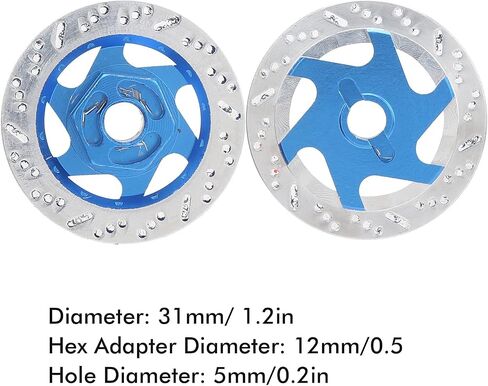4pcs قرص الفرامل RC Car ، محول سداسي سبائك الألومنيوم ل 1/10 أجزاء ترقية سيارة التحكم عن بعد (الأزرق الداكن) in Kuwait