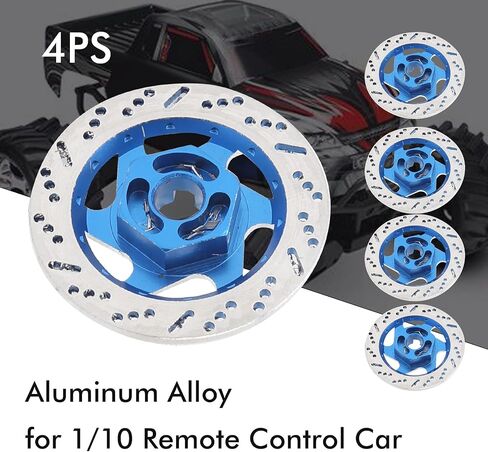 4pcs قرص الفرامل RC Car ، محول سداسي سبائك الألومنيوم ل 1/10 أجزاء ترقية سيارة التحكم عن بعد (الأزرق الداكن) in Kuwait