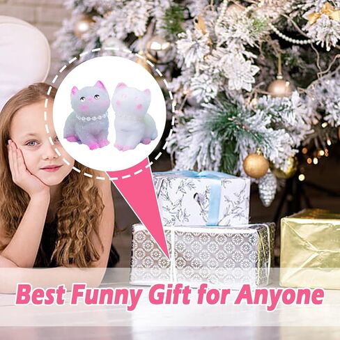 Cat Squishy Squeeze Toys - Kawaii Squishy Fidget Toy, Handmade Cat Fufu Sensory Toys Kit, Cat Lovers Squeeze Toys for Party Favors, Gifts for Adults Kids (American Shorthair & Pinky in Kuwait