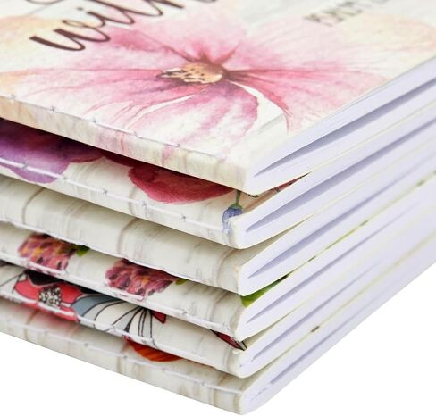 6 عبوات من دفاتر الصلاة للنساء من جوفال - 5 × 8 دفاتر ملاحظات مسيحية مع آيات كتابية ملهمة من الكتاب المقدس (مصممة بالأزهار، 80 صفحة) in Kuwait
