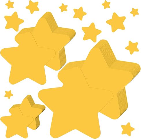 72 PCS Gold Star Cletouts 6 4 2.5 بوصة مزدوجة النجوم الصفراء عودة إلى زخرفة لوحة إعلانات المدرسة للفصول الدراسية DIY Craft Wall Decoration in Saudi Arabia
