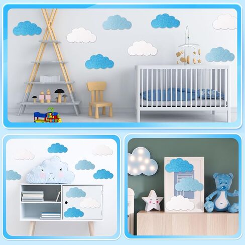 Mixteach 180 PCS Glitter Cloud Cloud Cloud شكل Cloud Cardstock Cutstock Cack 4 "Paper Paper Cloud Die Cut Class Decoration for Bulletin School Home Craft Project in Saudi Arabia