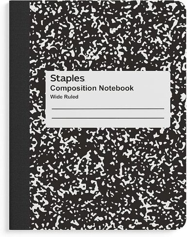 Staples Composition Notebooks, 7.5" x 9.75", Wide Ruled, 100 Sheets, Black/White Marble, 4/Pack in Saudi Arabia