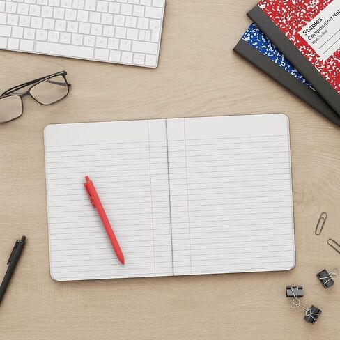 Staples Composition Notebooks, 7.5" x 9.75", Wide Ruled, 100 Sheets, Black/White Marble, 4/Pack in Saudi Arabia