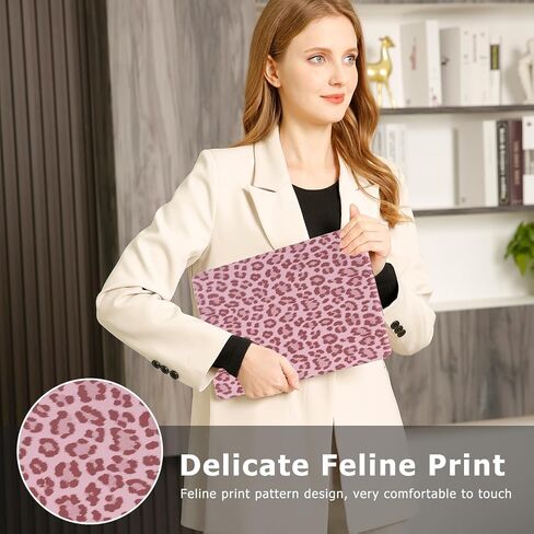 MOSISO Compatible with MacBook Air 13 inch Case 2025-2022 M4 A3240 M3 A3113 M2 A2681, Anti-Fingerprint PU Leather Coated Hard Shell&Keyboard Cover for MacBook Air 13.6 inch Case, Pink Feline Print in Saudi Arabia