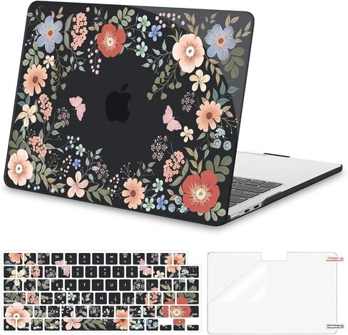 MOSISO Compatible with MacBook Air 13 inch Case 2025 2024 2023 2022 M4 A3240 M3 A3113 M2 A2681, Lush Floral Hard Shell&Keyboard Cover&Screen Protector for MacBook Air 13.6 inch Case, Blue in Saudi Arabia