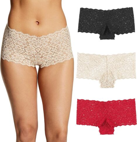 Maidenform womens Underwear Boy Shorts With Cheeky Fit, Cheeky Lace Boyshort Underwear (Retired Colors) in Saudi Arabia