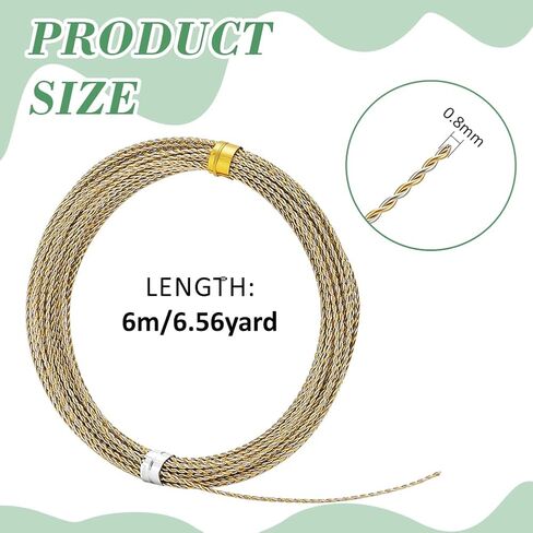 Benecreat 19.7ft مستديرة سلك المجوهرات الملتوية ، و 20 مقياسًا من النحاس النحاسي المقاوم لتصنيع سوار القلادة والمشروع المصنوع يدويًا ، والذهب الوردي والبلاتينوم in Saudi Arabia