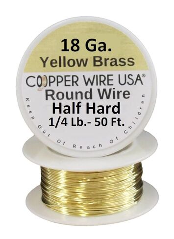 18 Ga Round Half Hard Yellow Brass Wire (1/4 Lb. - 50 Ft. Spool) in Kuwait