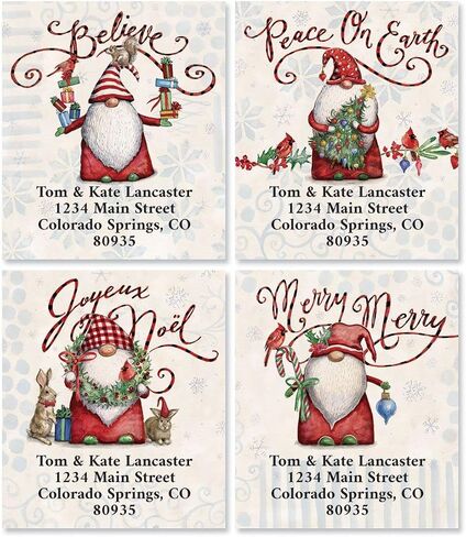 Holly Christmas Figuredized Address Labels-مجموعة من 144 ، مستديرة ، ملصقات ذاتية ، ملصقات ، عن طريق صور ملونة in Saudi Arabia