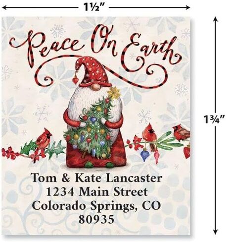 Holly Christmas Figuredized Address Labels-مجموعة من 144 ، مستديرة ، ملصقات ذاتية ، ملصقات ، عن طريق صور ملونة in Saudi Arabia
