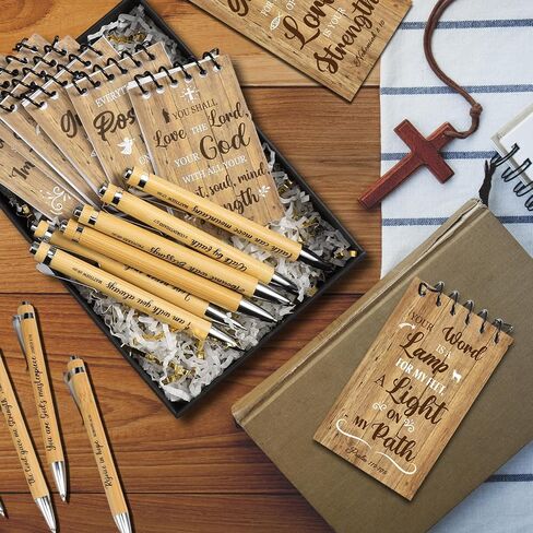 Pasimy 60 Pcs Christian Gifts Bulk Religious Notebooks and Pens Spiral Bible Verse Pocket Notepads Inspirational Mini Journals Ballpoint Pens for Women Sunday School Vbs Party Church Teacher Coworker in Saudi Arabia