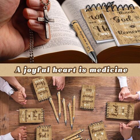 Pasimy 60 Pcs Christian Gifts Bulk Religious Notebooks and Pens Spiral Bible Verse Pocket Notepads Inspirational Mini Journals Ballpoint Pens for Women Sunday School Vbs Party Church Teacher Coworker in Saudi Arabia