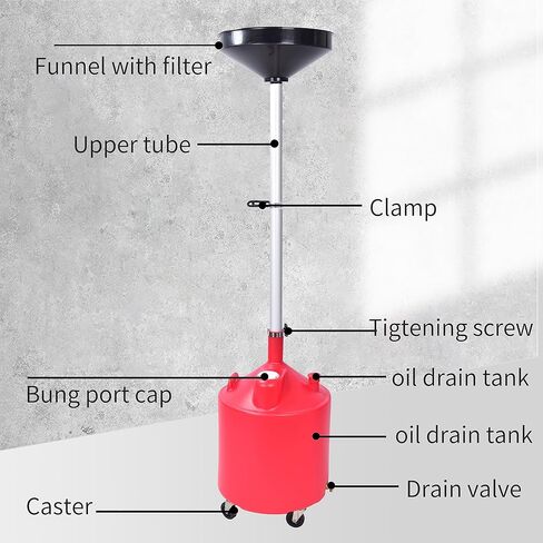 وعاء تصريف الزيت من Aain AA075 بسعة 15 جالون - فتحة كبيرة بسعة 58 لتر مع غطاء مانع للتسرب لسهولة الوصول ومنع التسرب، فتحة تهوية لولبية لصب الزيت بسلاسة - وعاء تغيير الزيت المثالي للسيارات والشاحنات in Kuwait
