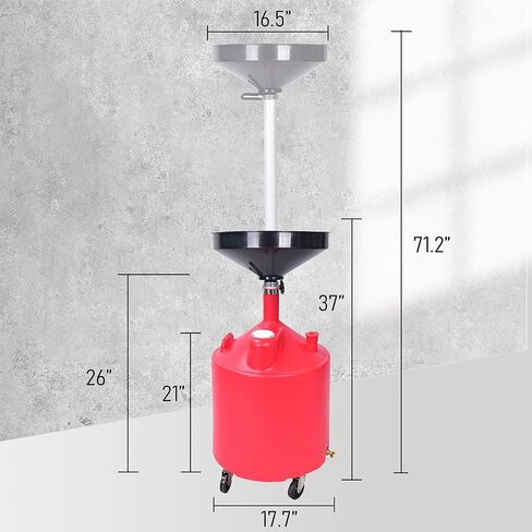 وعاء تصريف الزيت من Aain AA075 بسعة 15 جالون - فتحة كبيرة بسعة 58 لتر مع غطاء مانع للتسرب لسهولة الوصول ومنع التسرب، فتحة تهوية لولبية لصب الزيت بسلاسة - وعاء تغيير الزيت المثالي للسيارات والشاحنات in Kuwait