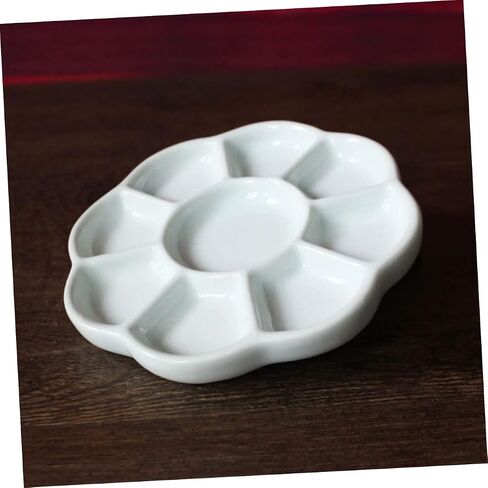 Gadpiparty Ceramic Pigment Tray Multi Functional Color Mixing Plate Durable Easy Clean Seasoning Serving Dish for Artists Painters and Hobbyists for Ink Paint in Saudi Arabia