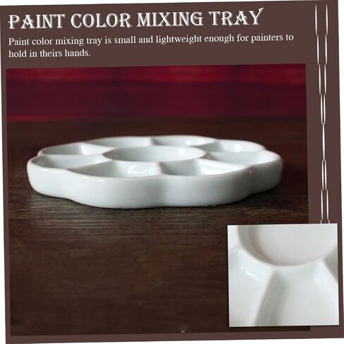 Gadpiparty Ceramic Pigment Tray Multi Functional Color Mixing Plate Durable Easy Clean Seasoning Serving Dish for Artists Painters and Hobbyists for Ink Paint in Saudi Arabia