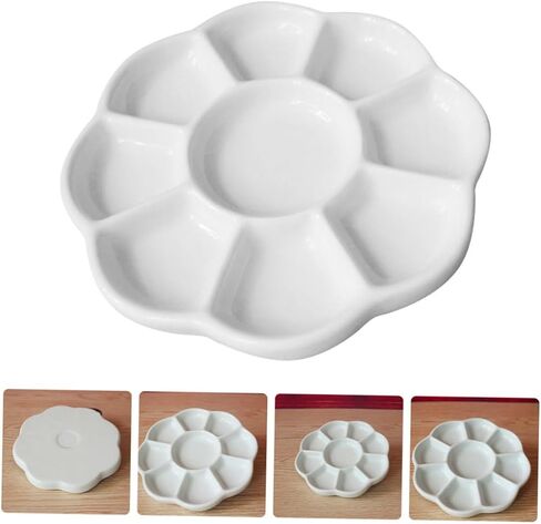 Gadpiparty Ceramic Pigment Tray Multi Functional Color Mixing Plate Durable Easy Clean Seasoning Serving Dish for Artists Painters and Hobbyists for Ink Paint in Saudi Arabia