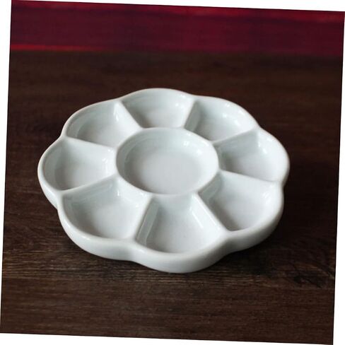 Gadpiparty Ceramic Pigment Tray Multi Functional Color Mixing Plate Durable Easy Clean Seasoning Serving Dish for Artists Painters and Hobbyists for Ink Paint in Saudi Arabia