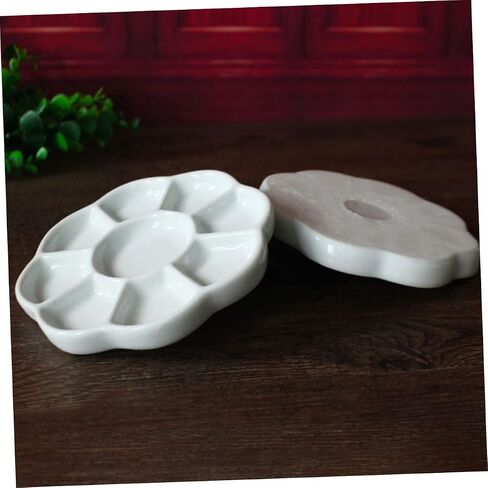Gadpiparty Ceramic Pigment Tray Multi Functional Color Mixing Plate Durable Easy Clean Seasoning Serving Dish for Artists Painters and Hobbyists for Ink Paint in Saudi Arabia