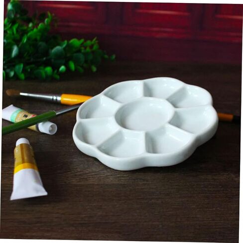 Gadpiparty Ceramic Pigment Tray Multi Functional Color Mixing Plate Durable Easy Clean Seasoning Serving Dish for Artists Painters and Hobbyists for Ink Paint in Saudi Arabia