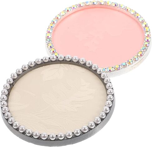 2pcs Nail Art Mixing Tray DIY Manicure Nail Tip Board Empty Makeup Palette Pearl Design for Salon Home Use Art Tool for Creative Designs in Saudi Arabia