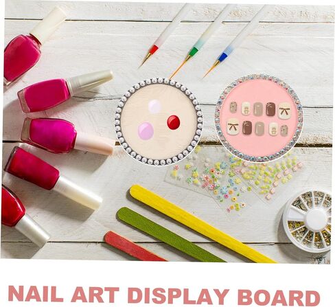 2pcs Nail Art Mixing Tray DIY Manicure Nail Tip Board Empty Makeup Palette Pearl Design for Salon Home Use Art Tool for Creative Designs in Saudi Arabia